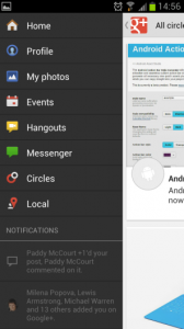 Google+ Sliding Drawer